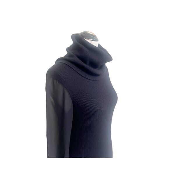 All Saints Milo Funnel Sweater Dress Black Size 6 Wool Cashmere Blend Minimalist - Picture 5 of 14